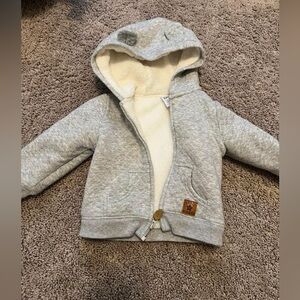 Carter's Light Gray Fleece-Lined Hoodie